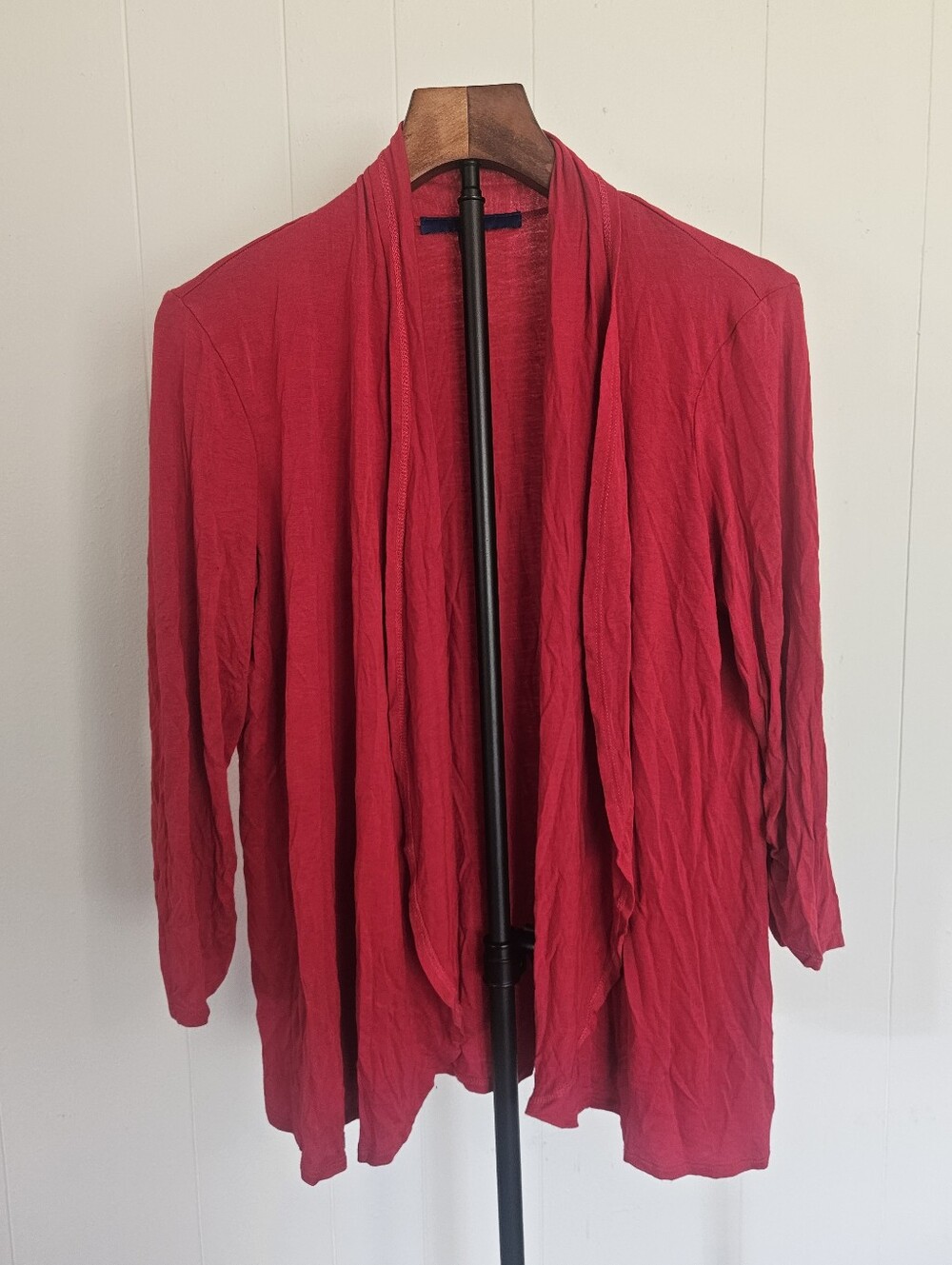 Apt. 9 Red Open-Front Draped Cardigan Size Large